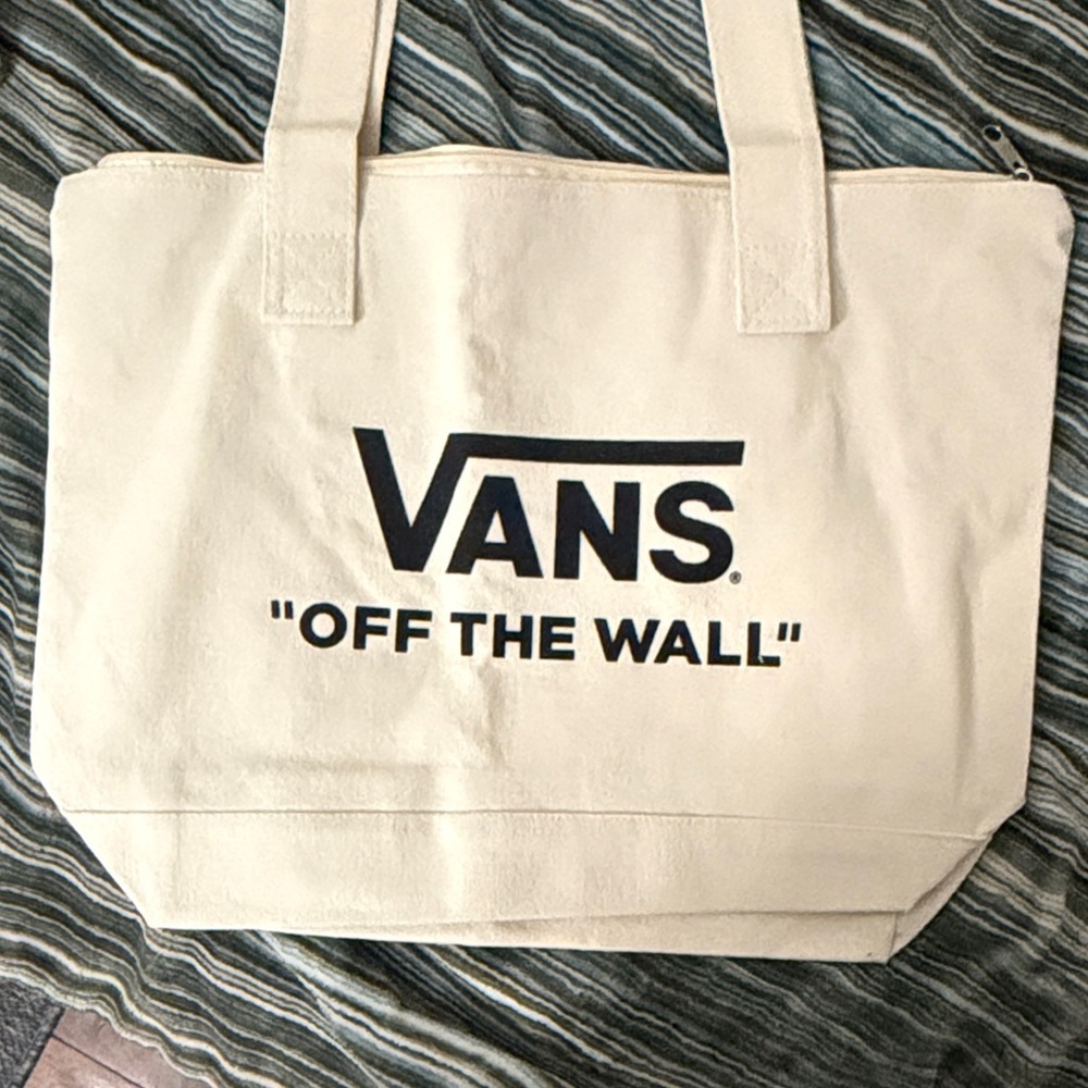 Vans Cream Tote with Black Logo